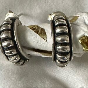 1/2 inch solid sterling silver hoops huggie style.
